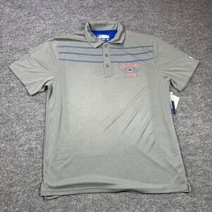 Chicago Cubs Polo Shirt Mens XL Gray Performance True Fan MLB Baseball Cap